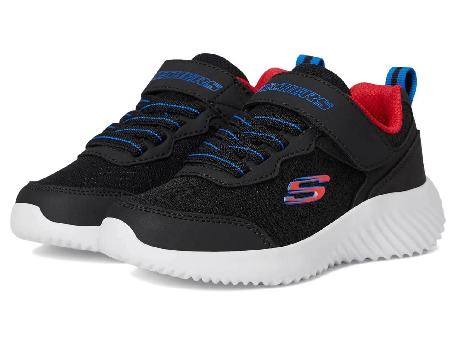 Детские кроссовки для мальчиков на платформе Bounder Skechers, Black And White