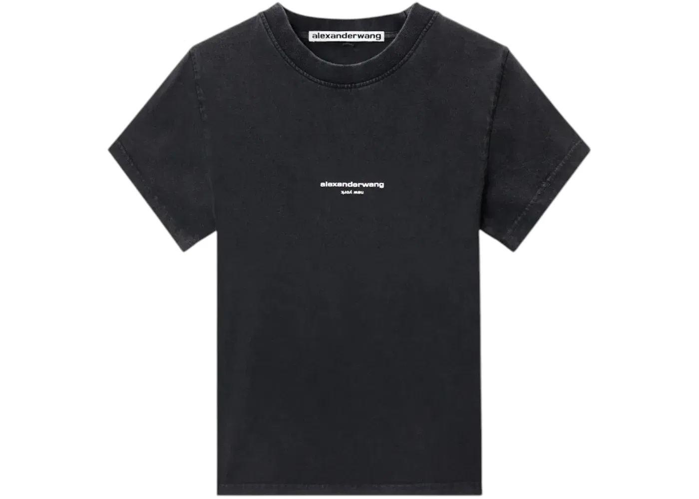 Женская футболка с коротким рукавом с принтом Tee Alexander Wang, Washed Black