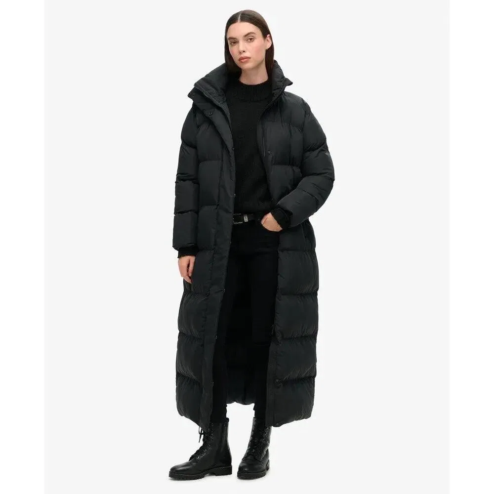 Женское удлиненное стеганое пальто Maxi Superdry, Schwarz — фото 2