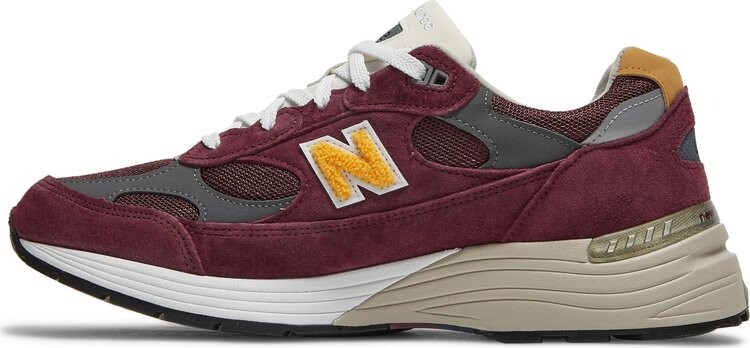 Кроссовки New Balance 992 Made in USA 'Burgundy', красный — фото 4