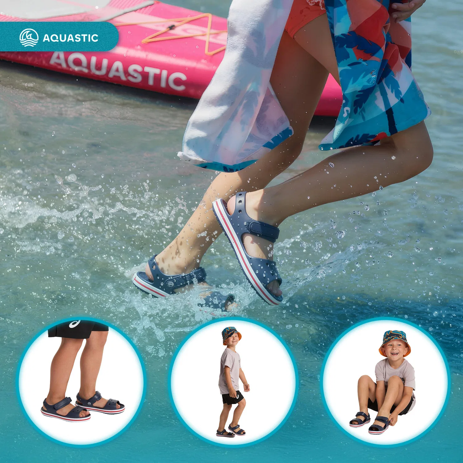 Детские сандалии из ЭВА Aquastic Sandi Jr, Цвет: Dunkelblau — фото 4