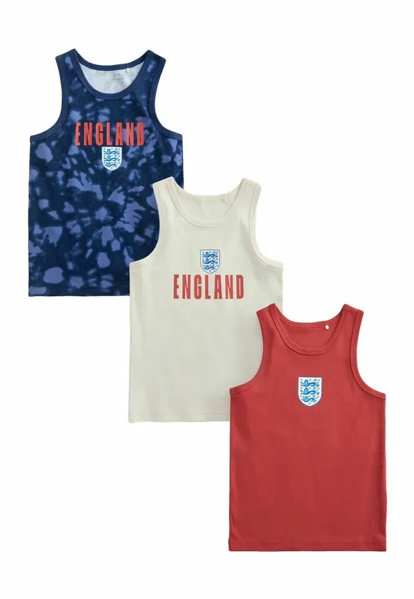 Топ из хлопка, Regular fit - england fa vests 3 pack, Next, красный, белый, navy