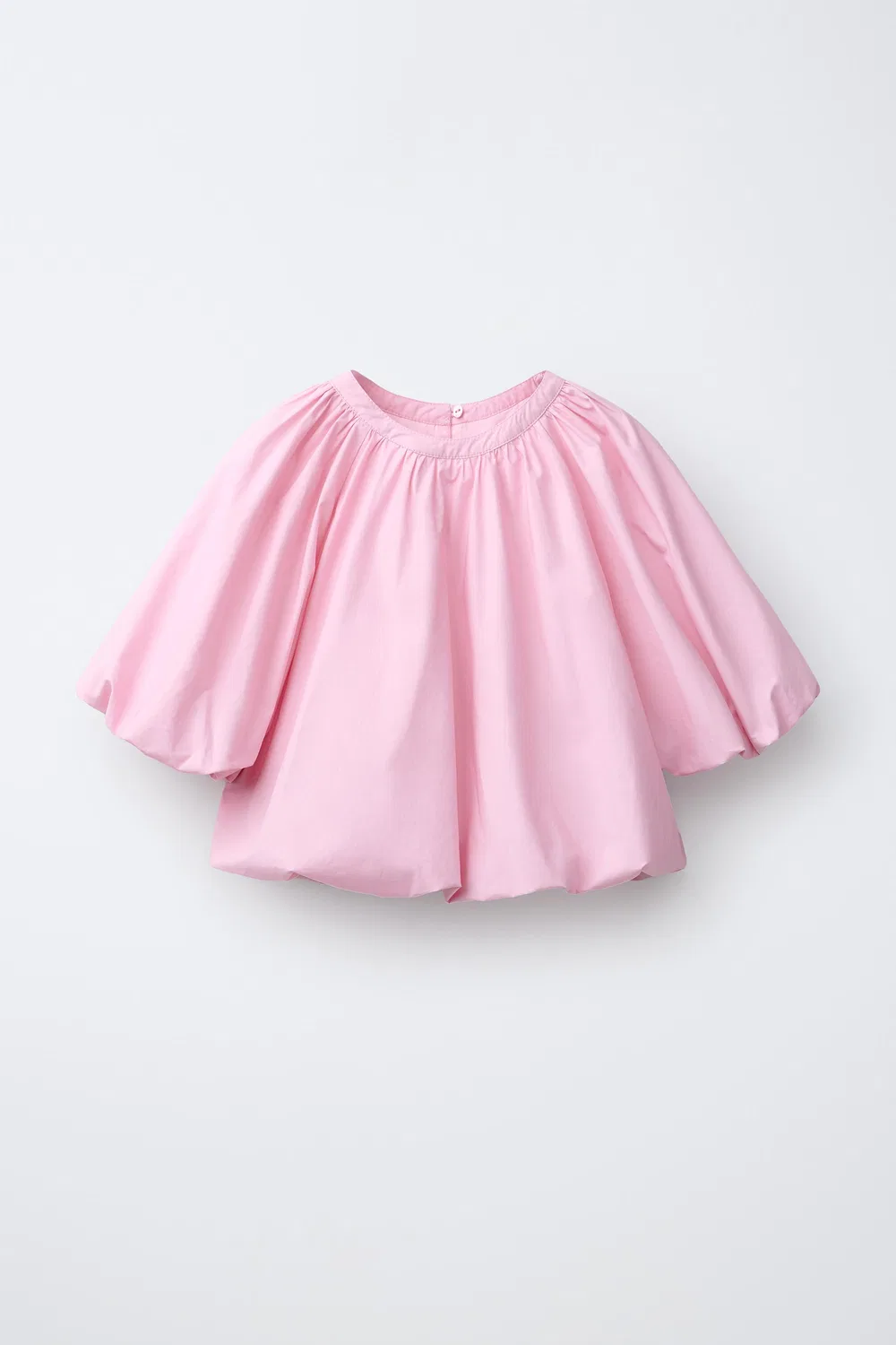 Топ с пышными рукавами и пуговицами, украшенными стразами ZARA, Pink