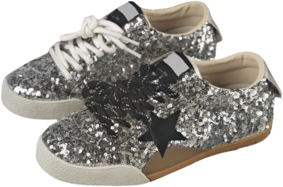 Детские кроссовки для мальчиков и девочек с блестками Sparkle Star Canyoule, Silver