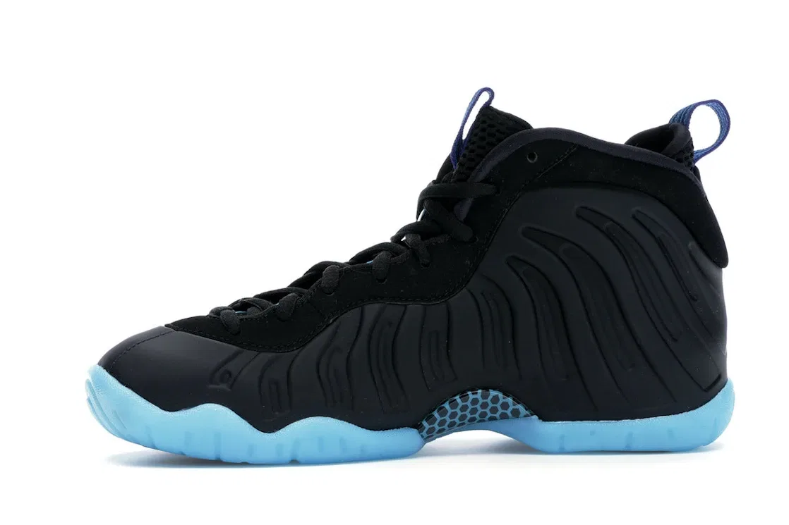 Детские кроссовки для мальчиков с принтом Nike Air Foamposite One Nike, Color: Black/Blue Lagoon-Concord-Blue Chill — фото 3