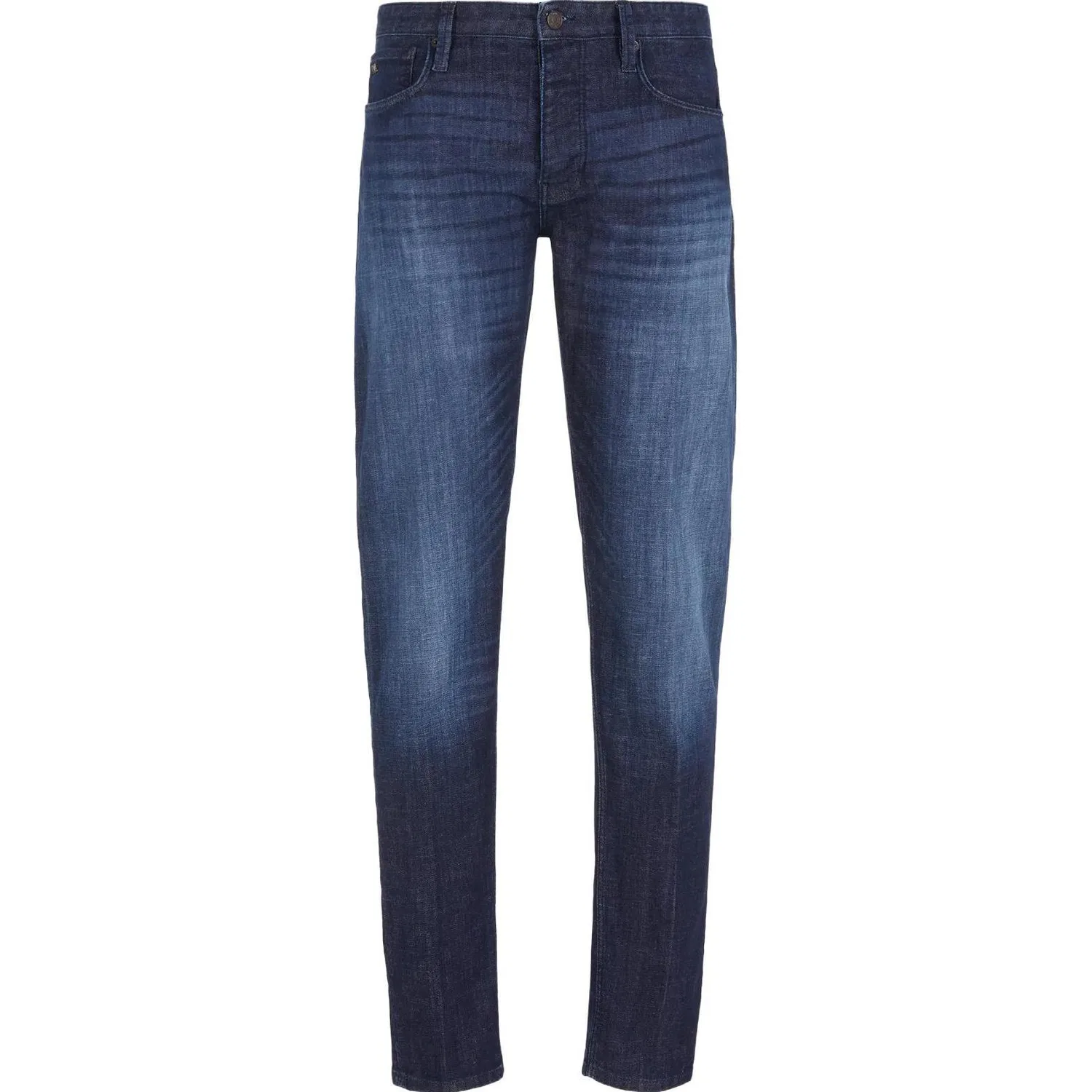Мужские джинсы прямого кроя с логотипом Emporio Armani, Blue — фото 4