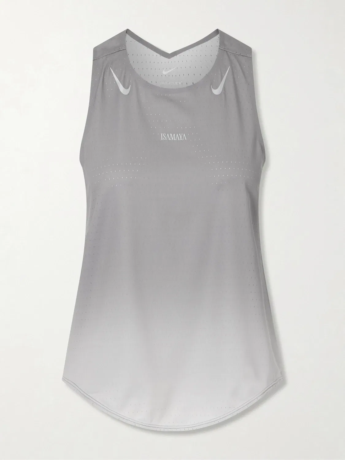 Isamaya Ffrench AirSwift перфорированная майка Dri-FIT ADV Nike, серебряный