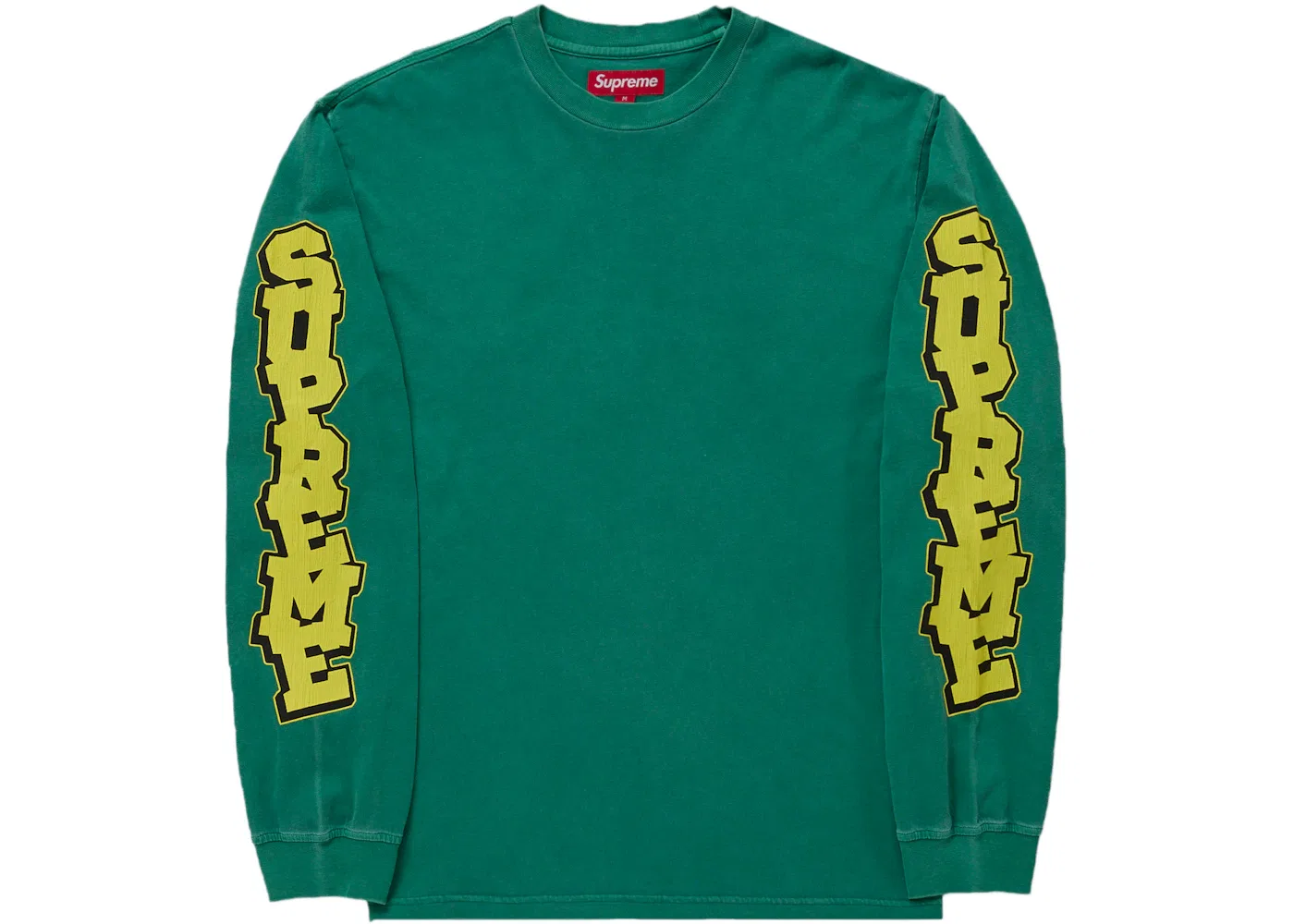Мужская футболка с длинным рукавом с принтом Supreme Cracked Sleeve L/S Top Supreme, Green