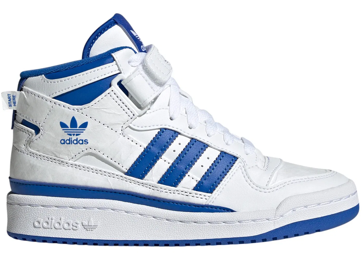 Детские кроссовки Lifestyle с высоким верхом Adidas Forum Mid, Cloud White/Blue/Cloud White