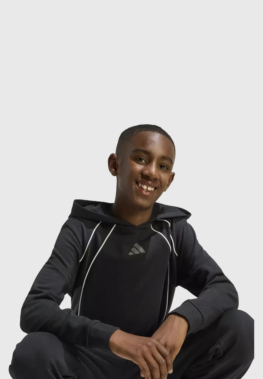 Толстовка à capuche à block de couleur enfant set - спортивный костюм Adidas Sportswear, Black Gresix White — фото 3