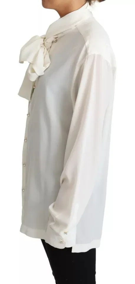 Женская блузка с длинным рукавом Ascot Collar Dolce & Gabbana, Off White