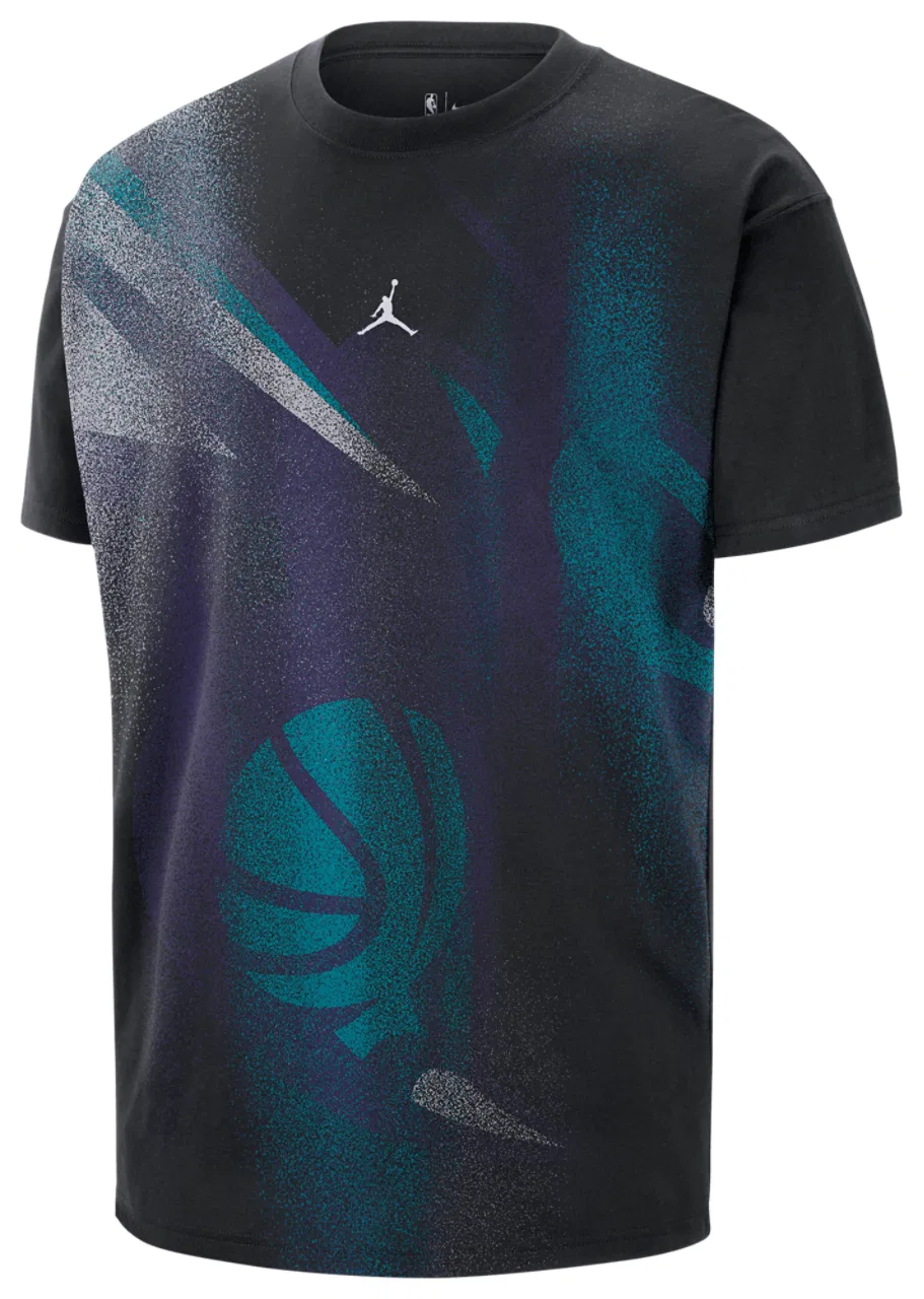 Мужская футболка из мягкого хлопка средней плотности Hornets Icon Nike, черный