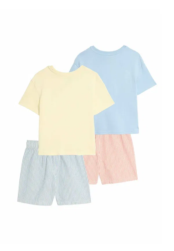 Пижамный набор из двух комплектов, хлопок, полоска, 2 pack striped sets, Marks & Spencer, синий — фото 2