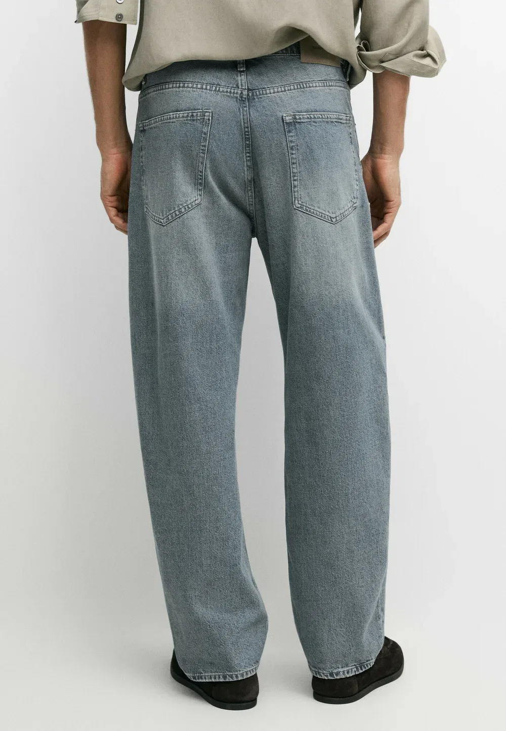 Джинсы прямого кроя - джинсы свободного кроя Massimo Dutti, Blue — фото 3