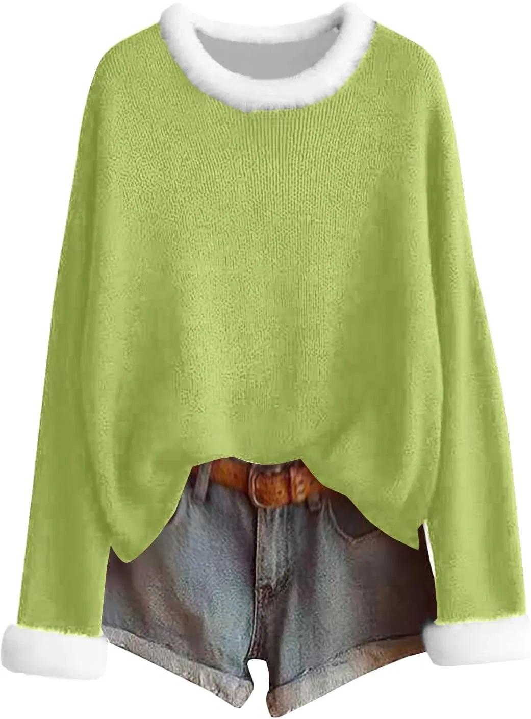 Женский свитшот с принтом Ugly Christmas Sweatshirts, зелёный — фото 3