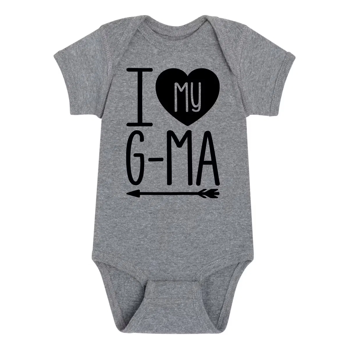 Боди-комбинезон с принтом I Heart My Grandma Instant Message, athletic heather