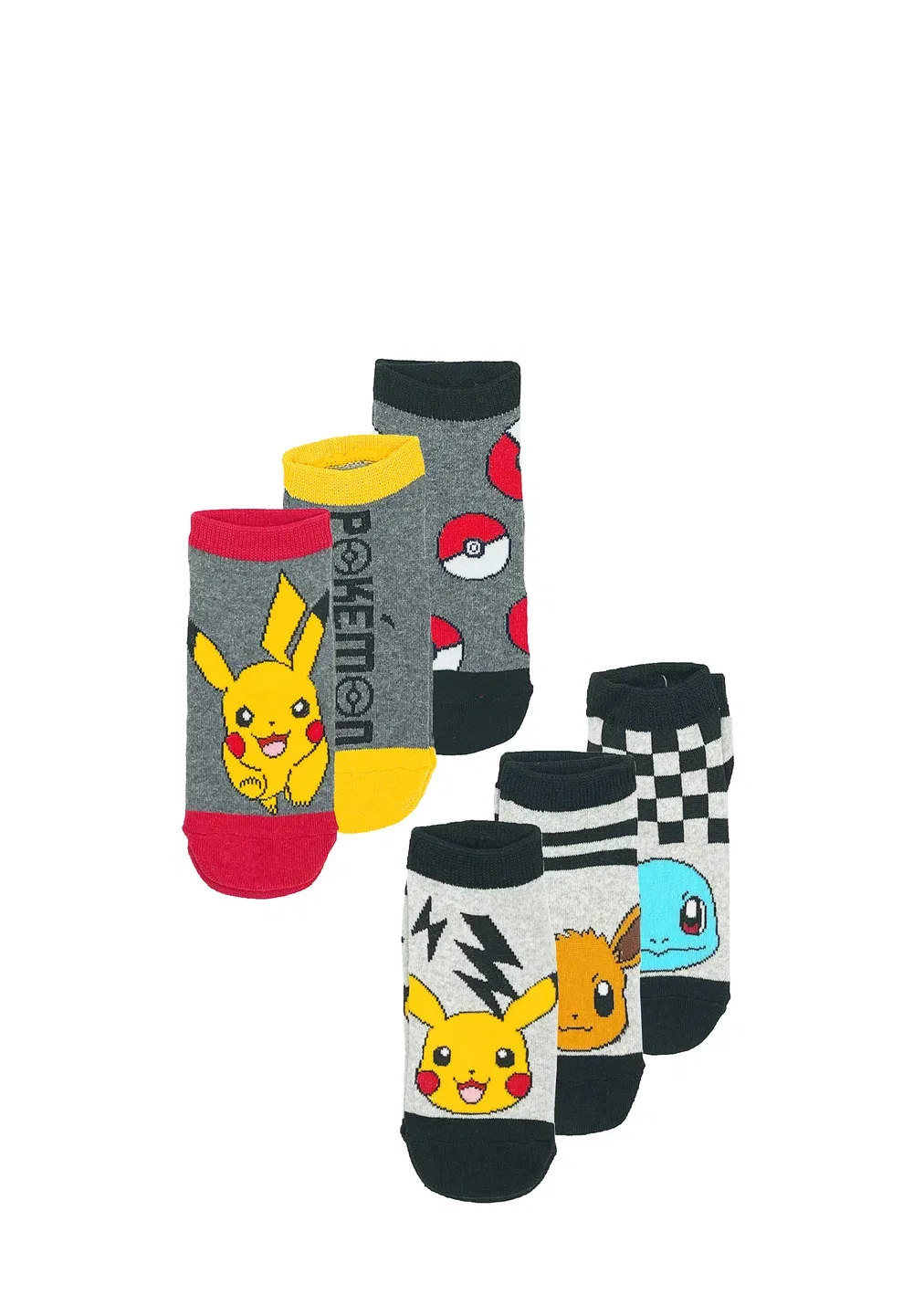 Пикачу - набор из 6 носков Pokemon, Mehrfarbig