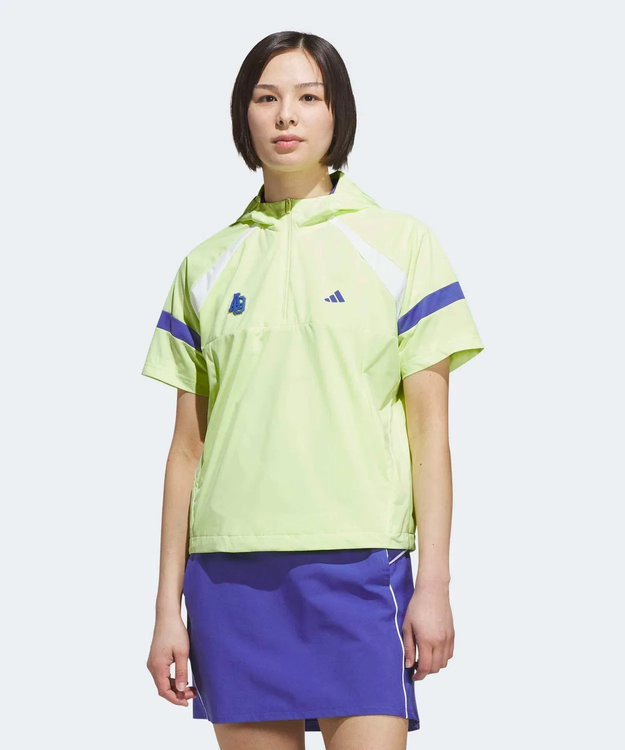 Женская анорак-куртка с капюшоном и полузастежкой, без рукавов, Adidas, Yellow