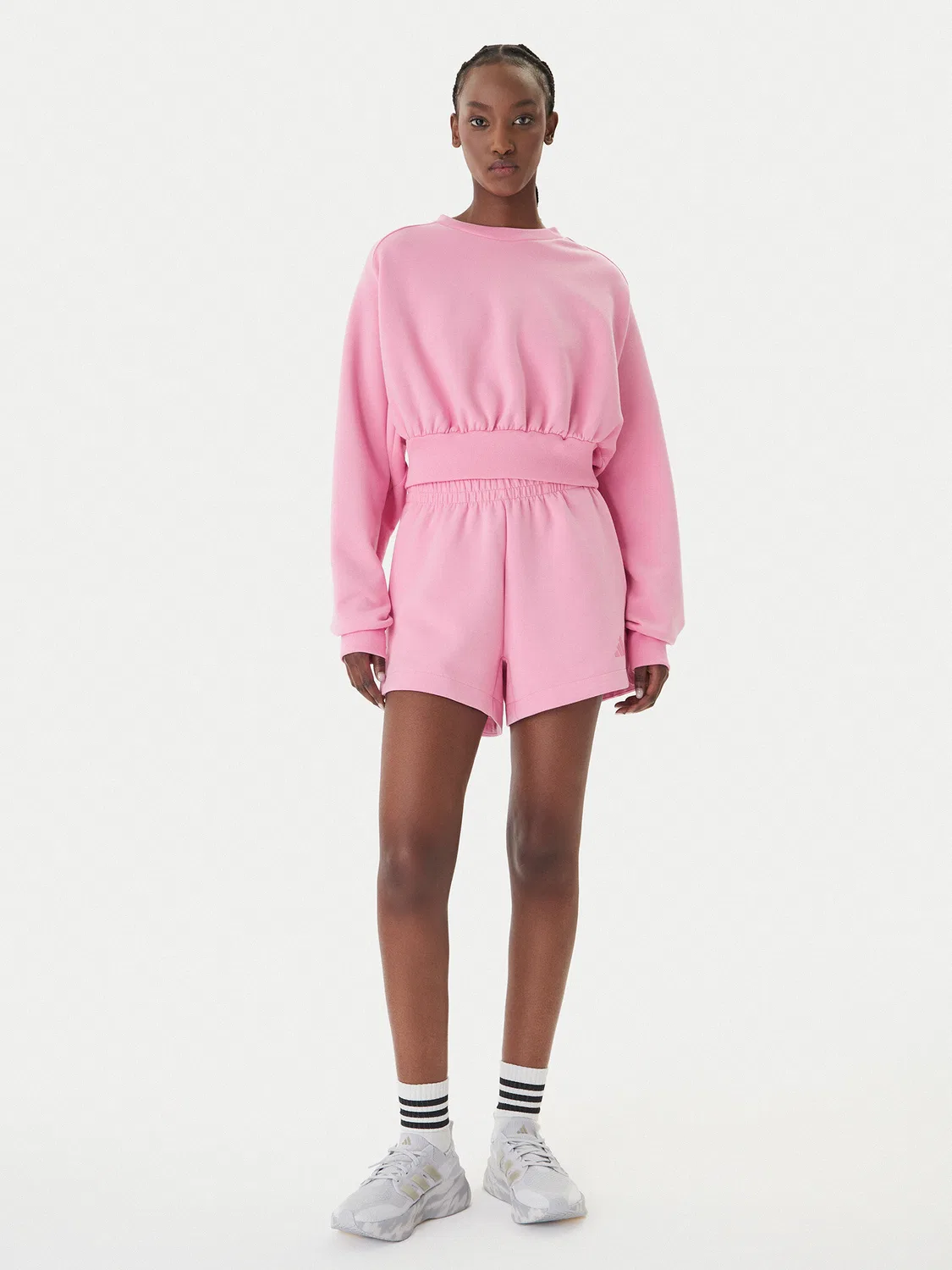 Женский свитшот свободного кроя Soft Lux Adidas, розовый — фото 2