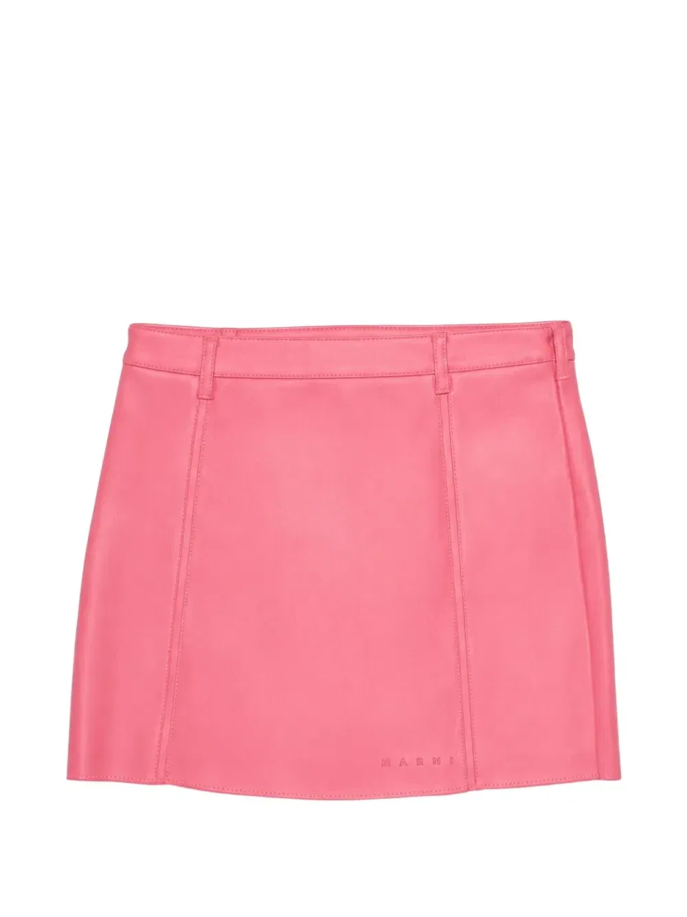 Кожаная юбка с тисненым логотипом Marni Kids, розовый