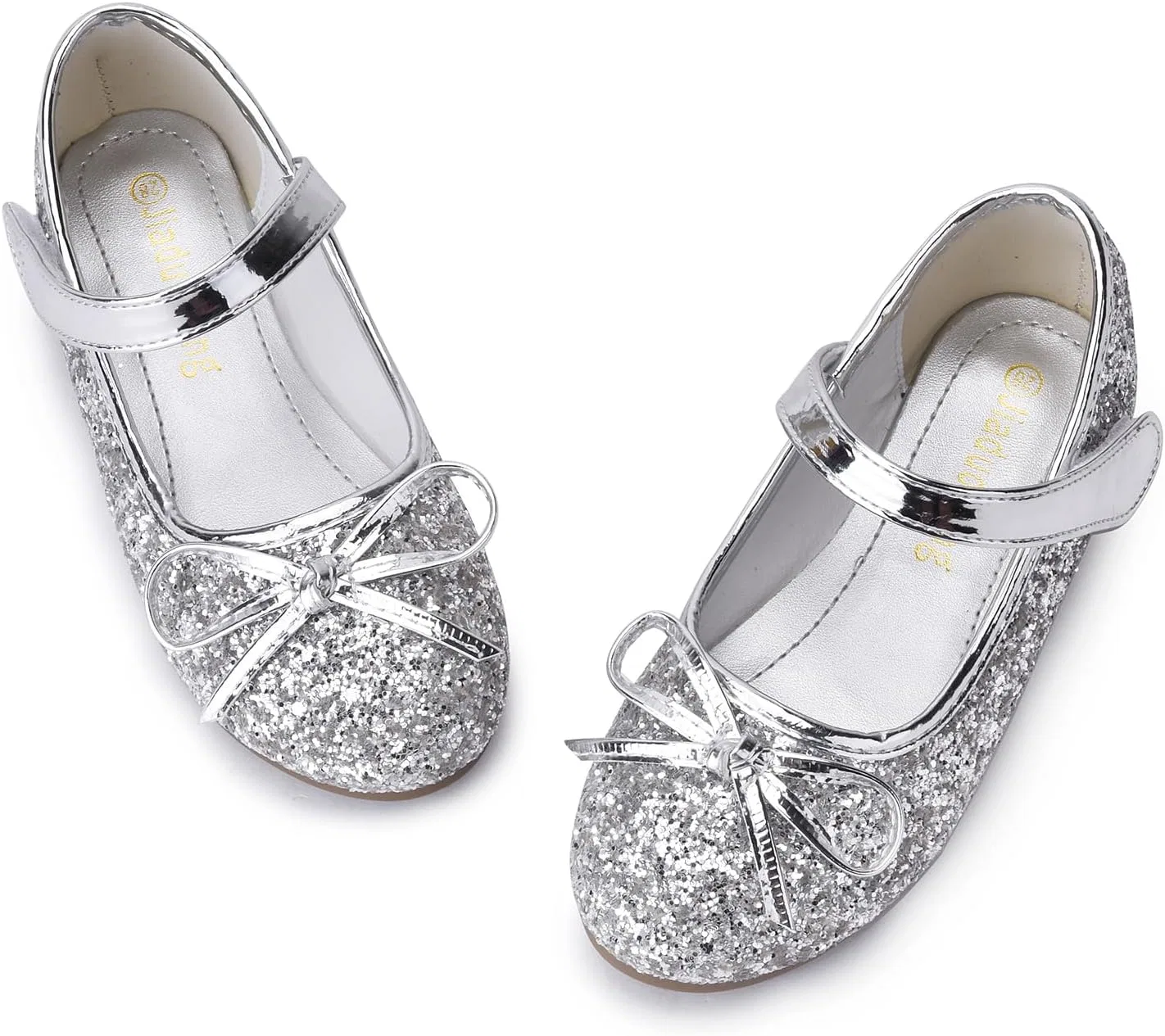 Детские туфли для девочек с блестками и пайетками Princess Mary Jane Skeblo, Silver — фото 2