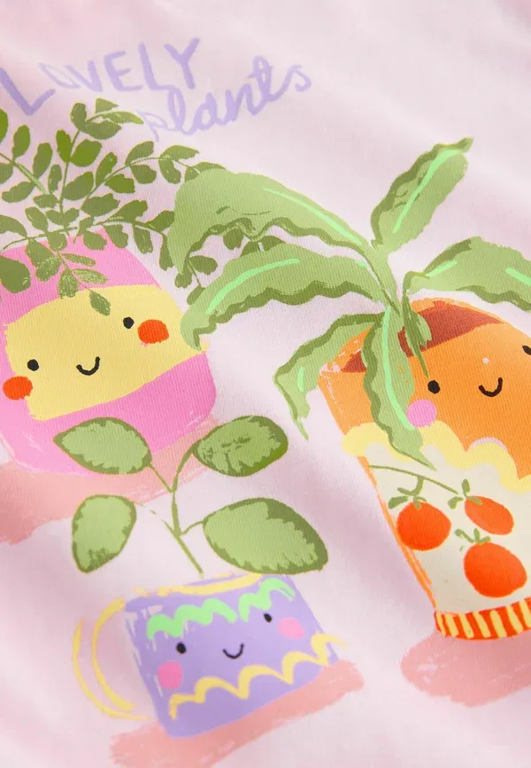 Комплект из футболки и брюк с принтом, Regular fit, Next, Pink Plants Character, розовый — фото 4