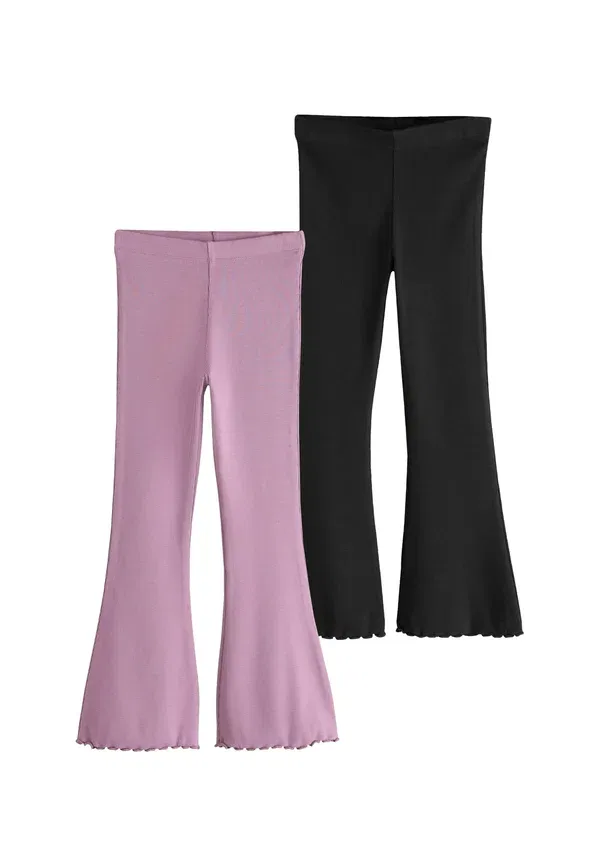 Комплект брюк из 2 штук, хлопок с эластаном, Leggings Next and Purple, черный/фиолетовый