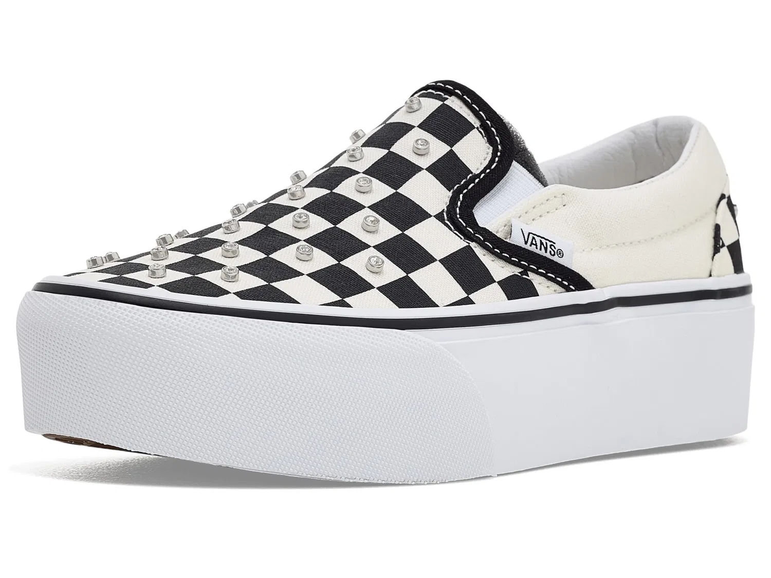 Классические накладные кеды Stackform (для детей постарше) Vans Kids, Rhinestone Black/White — фото 2