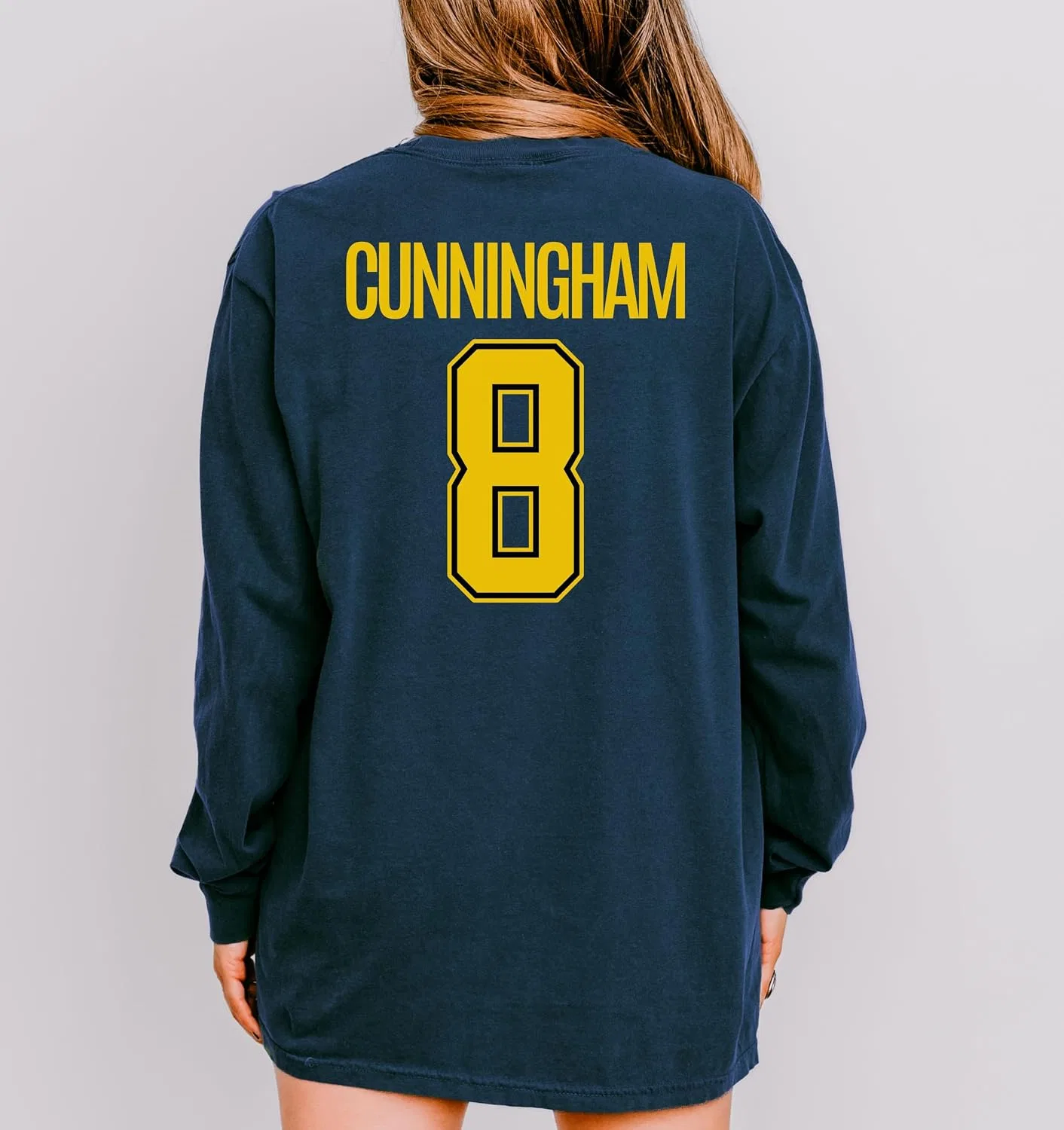 Мужская футболка с длинным рукавом с дизайном Sophie Cunningham 8, True Navy — фото 2