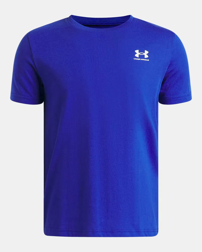 Футболка для мальчиков с коротким рукавом из хлопковой смеси UA Sportstyle UnderArmour, Royal/White