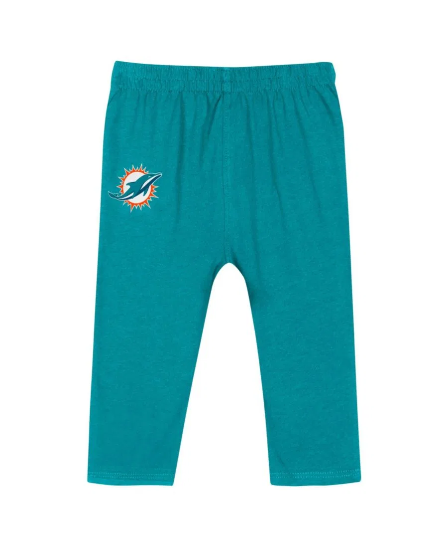 Комплект из боди с длинным рукавом и штанов с принтом Miami Dolphins Outerstuff, Aqua — фото 4