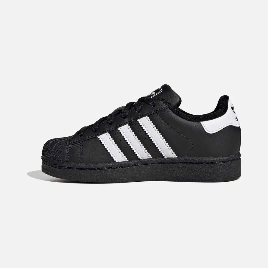 Детские спортивные кроссовки с классическим дизайном adidas Originals Superstar II C (PS), Черный — фото 2