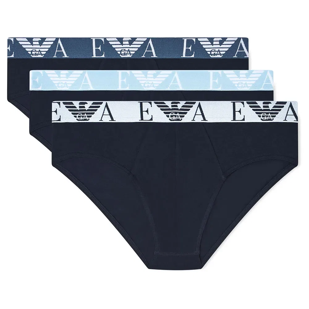 Мужские трусы-слипы с хлопковым составом Emporio armani, Black