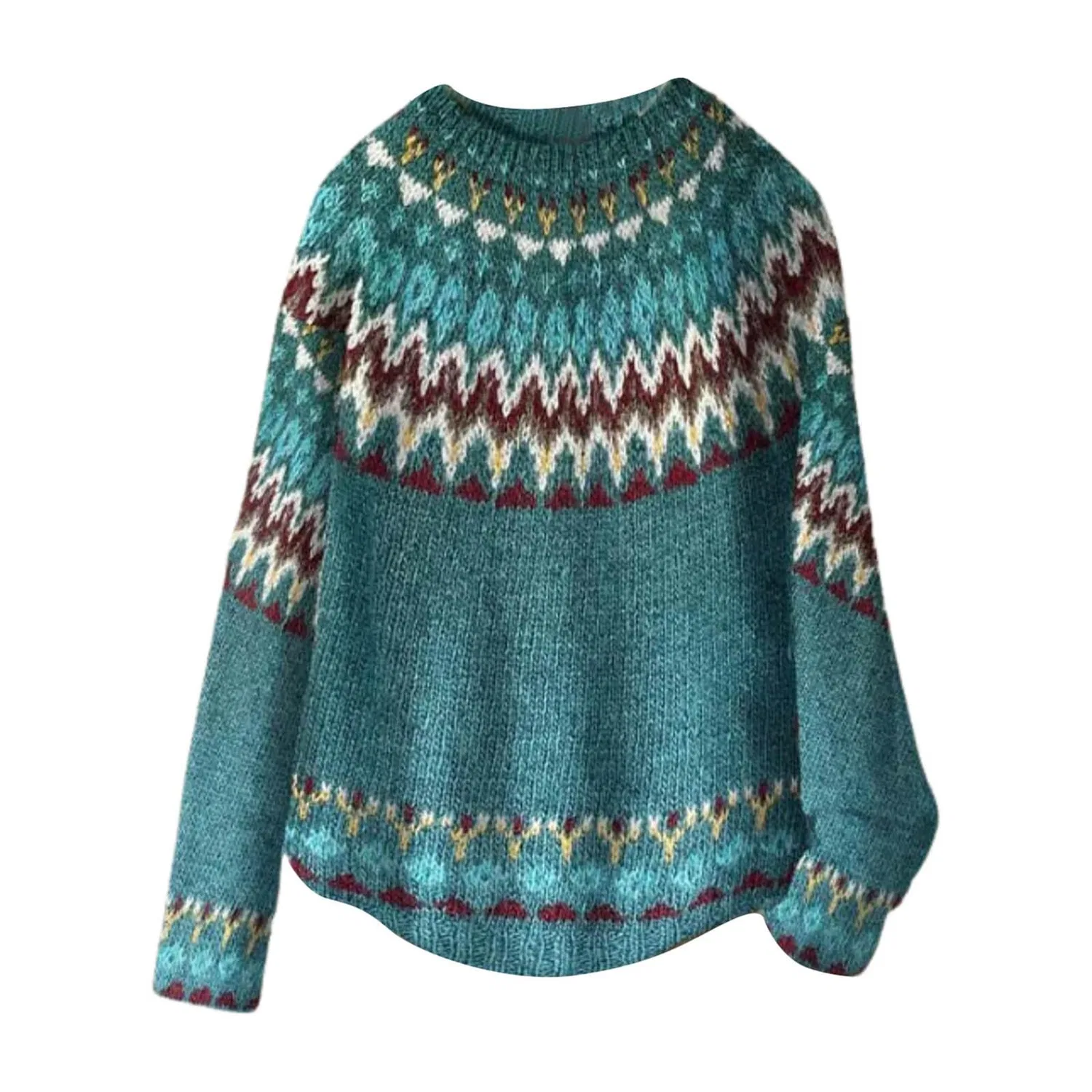 Женский свободный свитер с длинным рукавом Christmas Jumper, Blue — фото 4