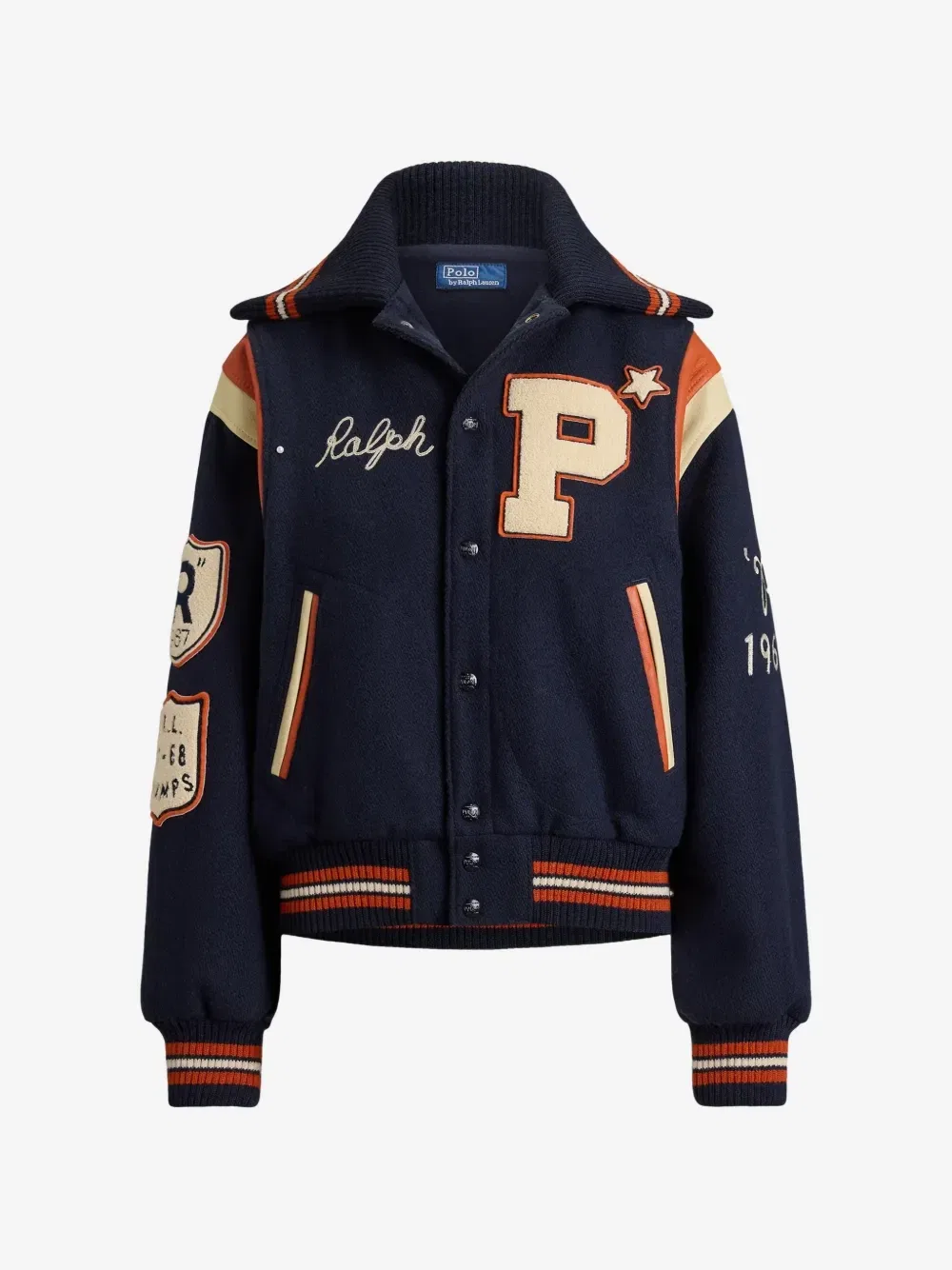 Бомбер с нашивками Polo Ralph Lauren, синий