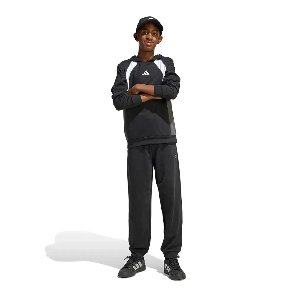 Худи флисовое Color Block Adidas, черный — фото 2