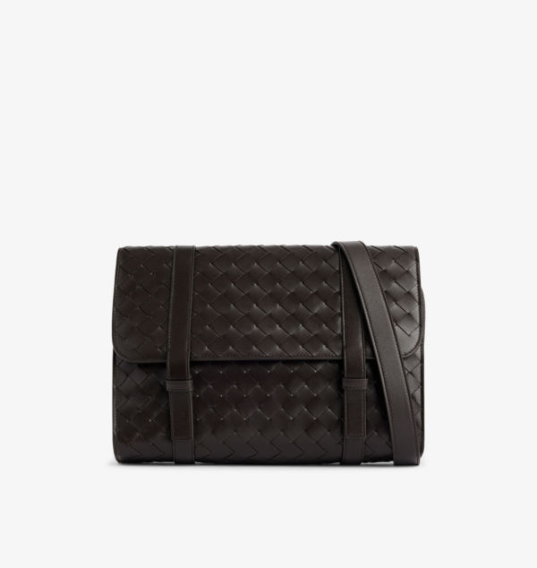 

Сумка через плечо из кожи с клапаном Bottega Veneta, серебряный