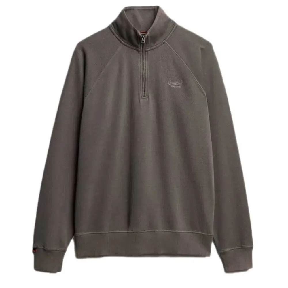 Свитшот полушерстяной Superdry Essential Logo half zip, серый