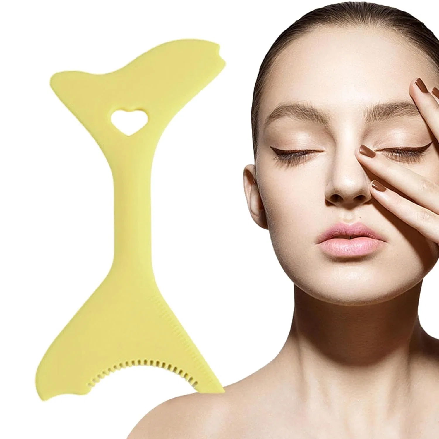 Трафарет для подводки, Silicone, Povanjer, 1 шт, Желтый