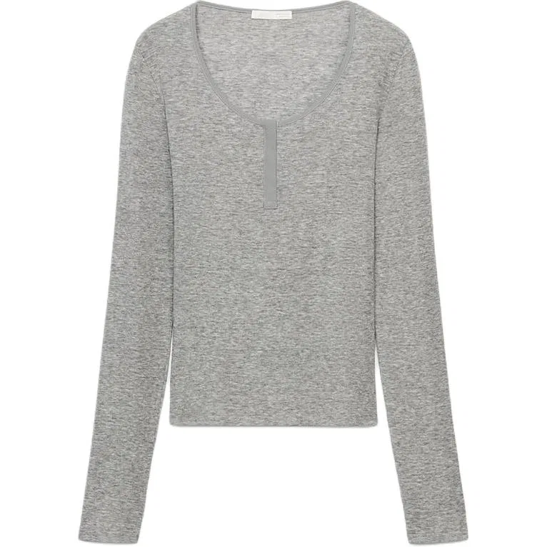 Женская футболка с воротником-стойкой Henry Collar ZARA, Gray