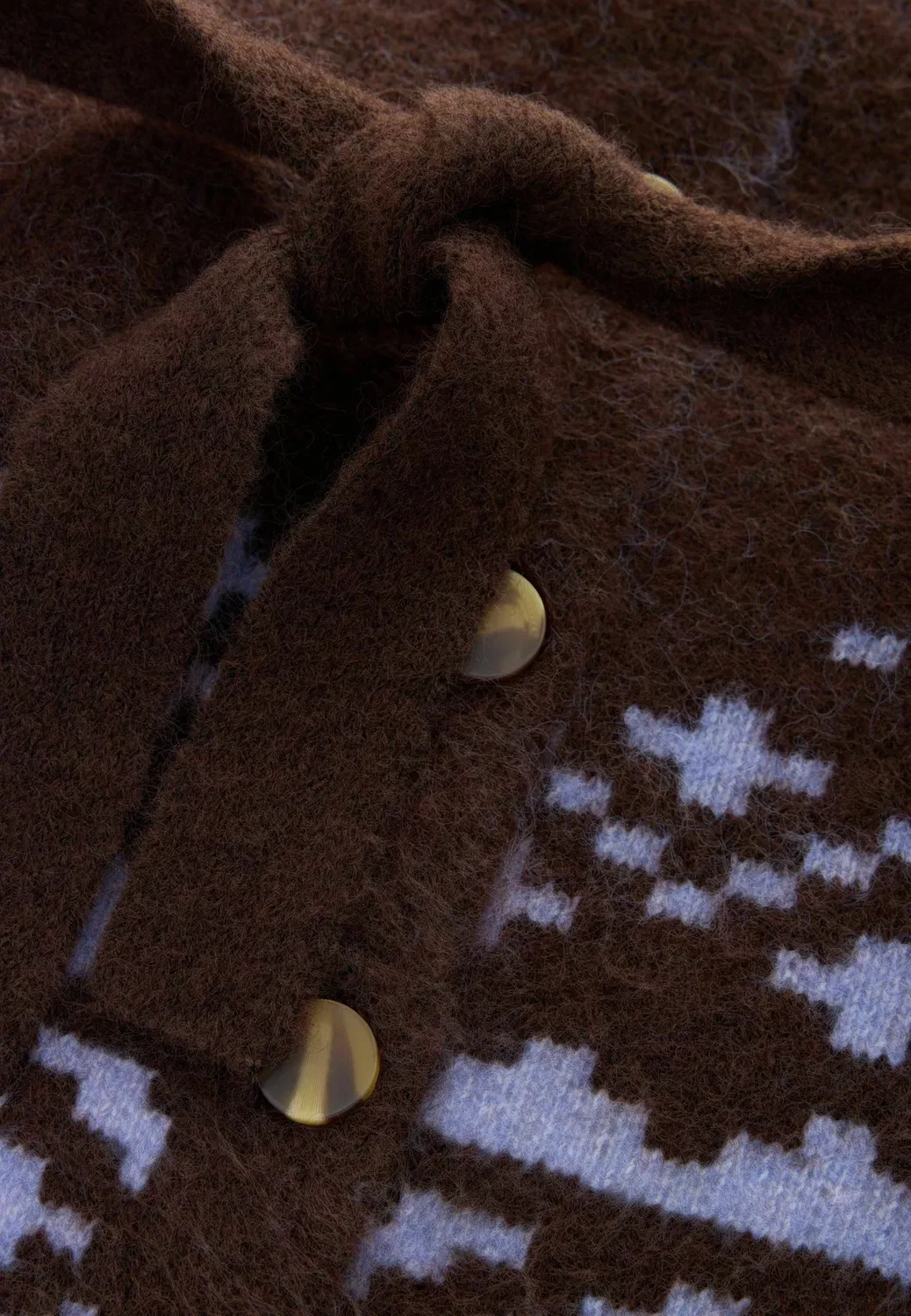 Кардиган с поясом и пуговицами - кардиган Next, Chocolate Brown Purple Fairisle — фото 3