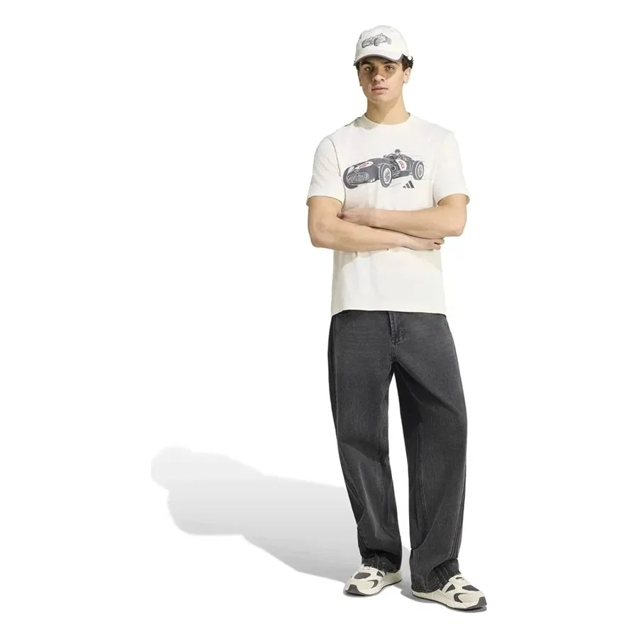 Футболка с длинным рукавом Mercedes-AMG Petronas Formula 1 Team Silver Arrows 1955 Graphic Tee adidas, Белый — фото 4