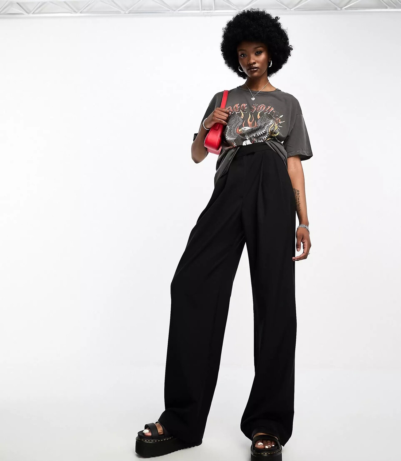 

Брюки Asos Design Tall Wide Leg, черный