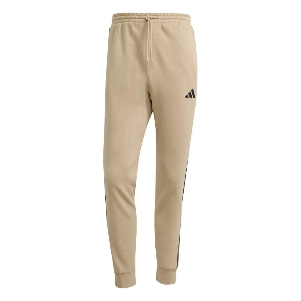 Мужские спортивные штаны из флиса adidas Essentials 3-Stripes Fleece, Braun / Weiss / Beige