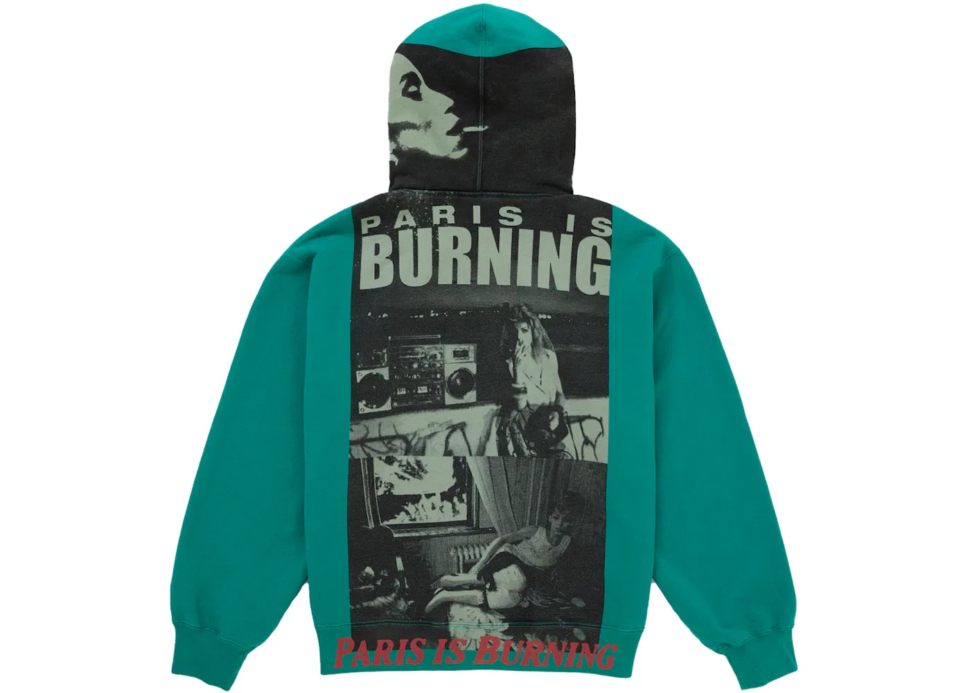 Мужская худи с принтом Supreme Paris Is Burning, Green