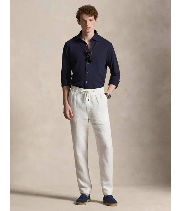 Мужская рубашка хлопковая Regular Fit Polo Ralph Lauren, Blu Marino — фото 2