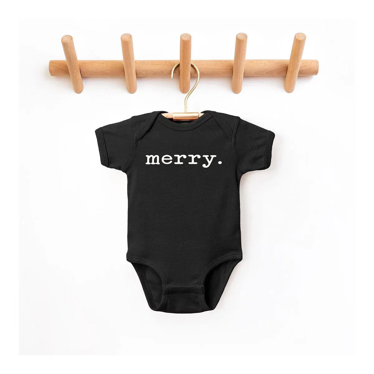 Детский боди с коротким рукавом Merry Puff Print The Juniper Shop, Black