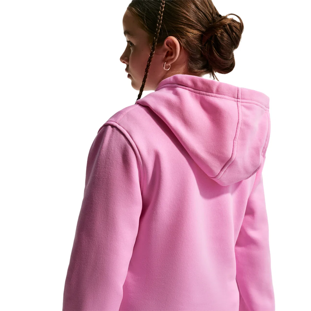 Детское худи для мальчиков с капюшоном и передним карманом Nike NSW Club LBR Fleece, Pink Rise/White — фото 2