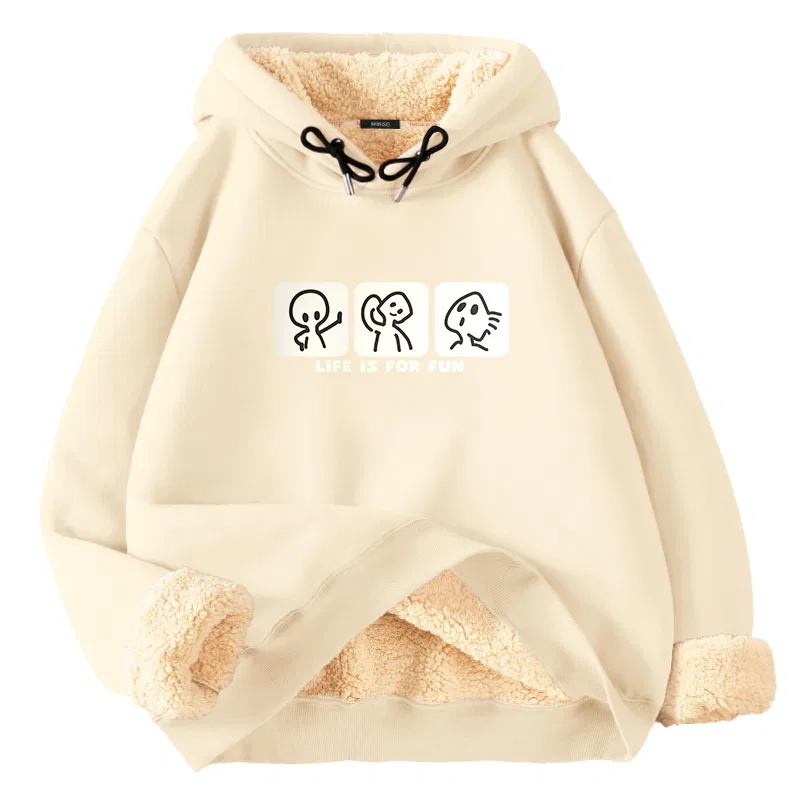 Детский свитшот без гендера с принтом Thermal Sherpa Light Beige (Ma Graffiti Square), MINISO, Light Beige
