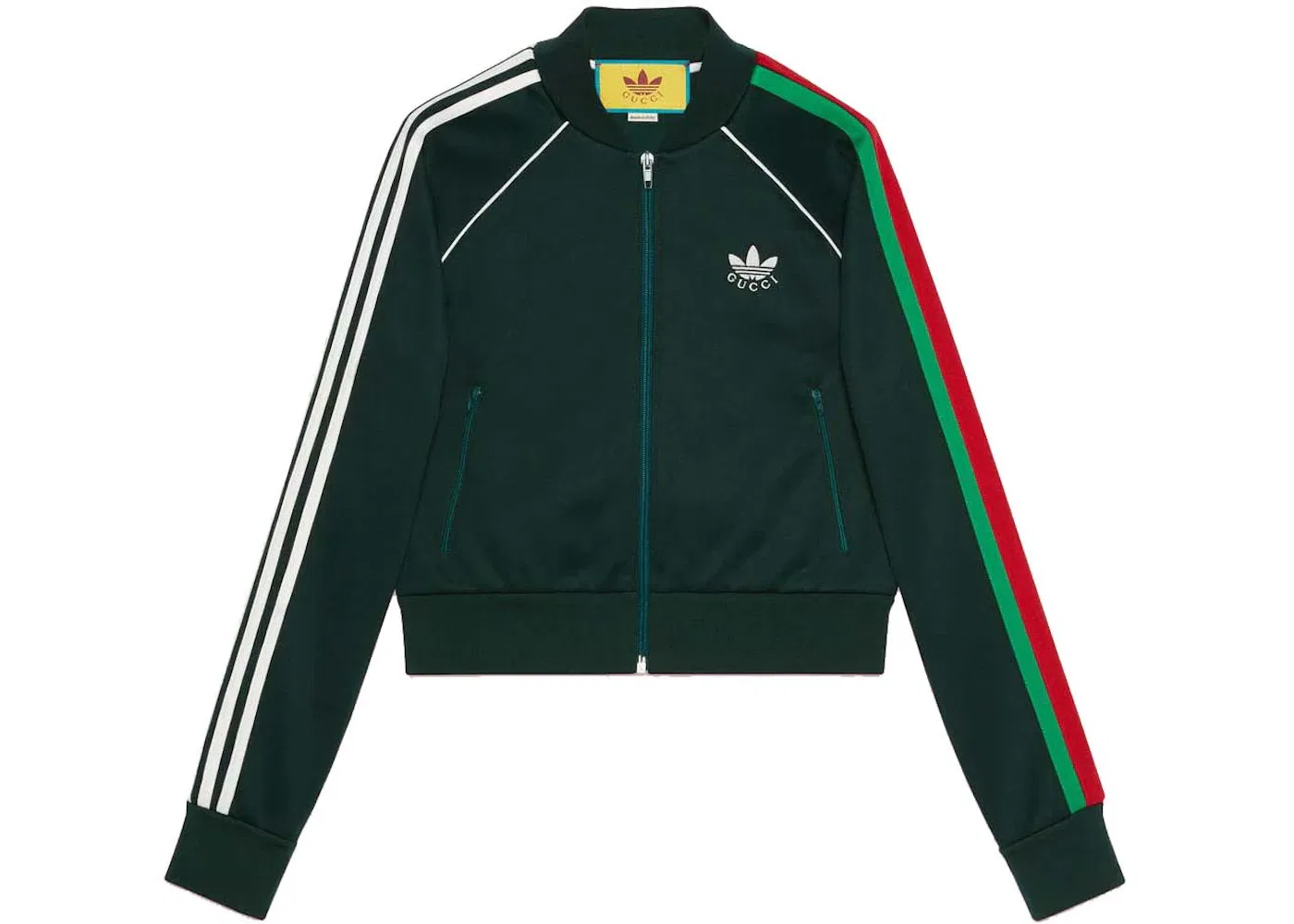 Женская куртка с застежкой-молнией Gucci x Adidas, Dark Green